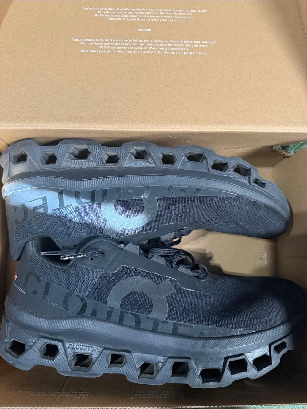 On Running Men's Black Cloudtec Cushioning Sneakers
